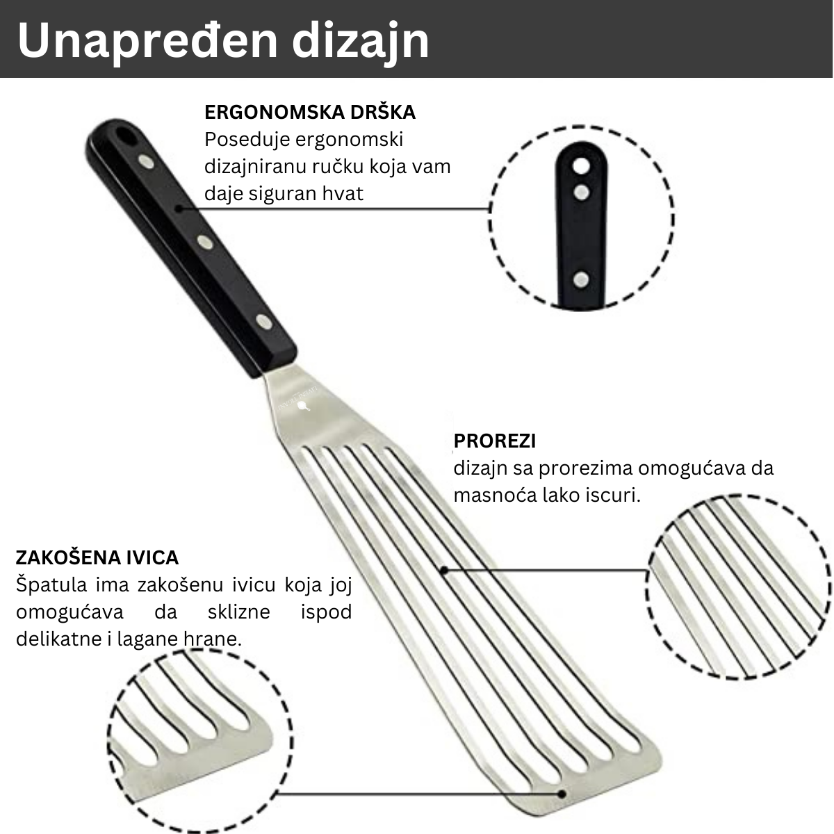 kuhinjska spatula od nerđajućeg čerlika